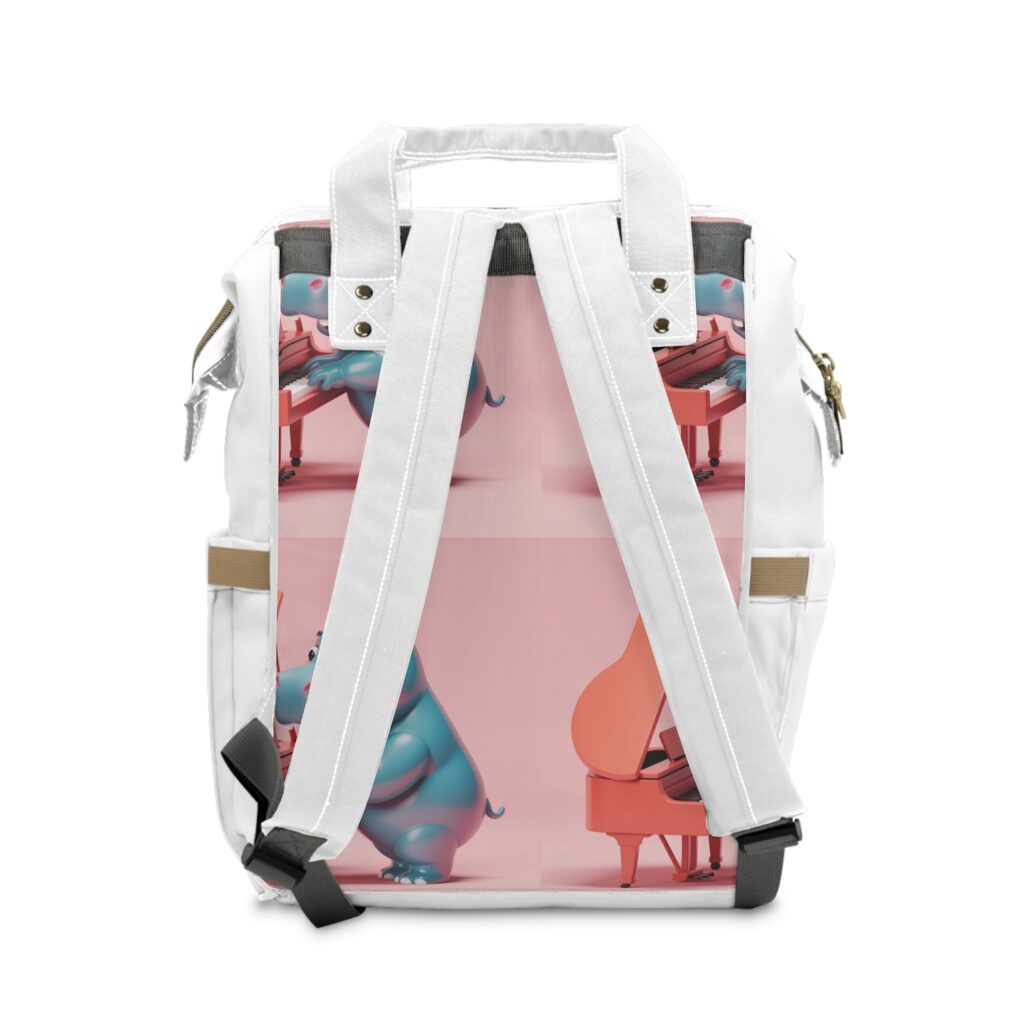 Cute Hippo Diaper Backpack, Baby Shower Gift, Toddler Gear, Animal Print Backpack, Mom Life Essentials – Image 2