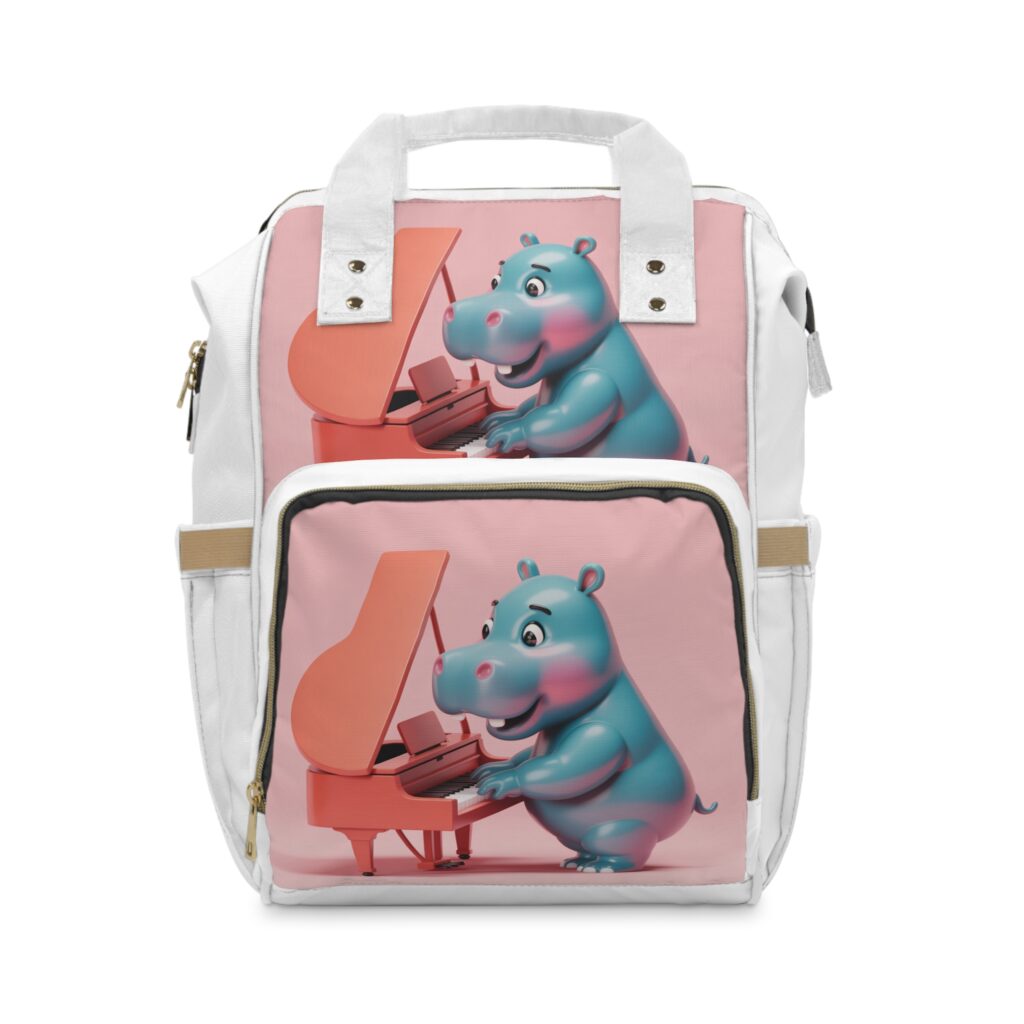 Cute Hippo Diaper Backpack, Baby Shower Gift, Toddler Gear, Animal Print Backpack, Mom Life Essentials