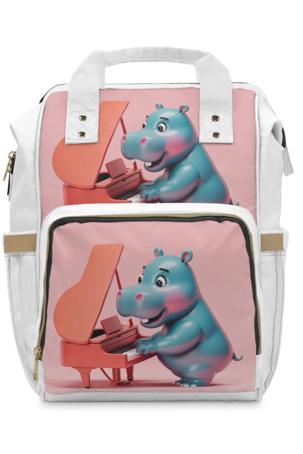 Cute Hippo Diaper Backpack, Baby Shower Gift, Toddler Gear, Animal Print Backpack, Mom Life Essentials