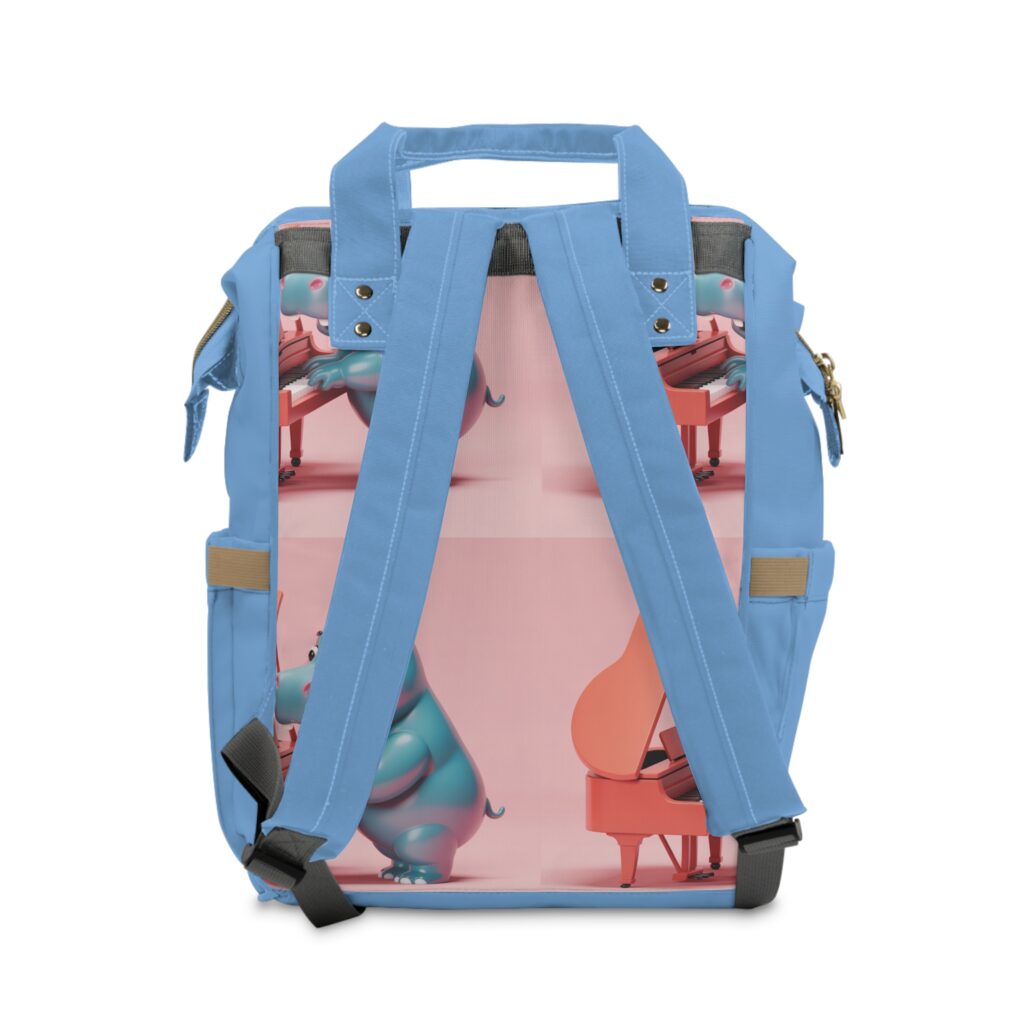Hippo Diaper Backpack, Baby Shower Gift, Toddler Gear, Animal Print Backpack, Mom Life Essentials – Image 2