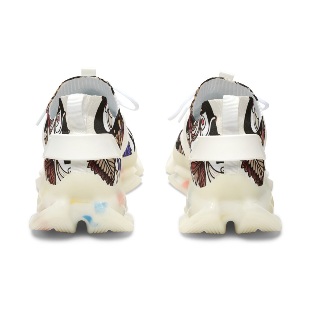 Artistic Women's Mesh Sneakers, Trendy Athletic Footwear, Unique Fashion Sneakers, Comfortable Casual Sneakers, Stylish Workout Shoes – Image 3