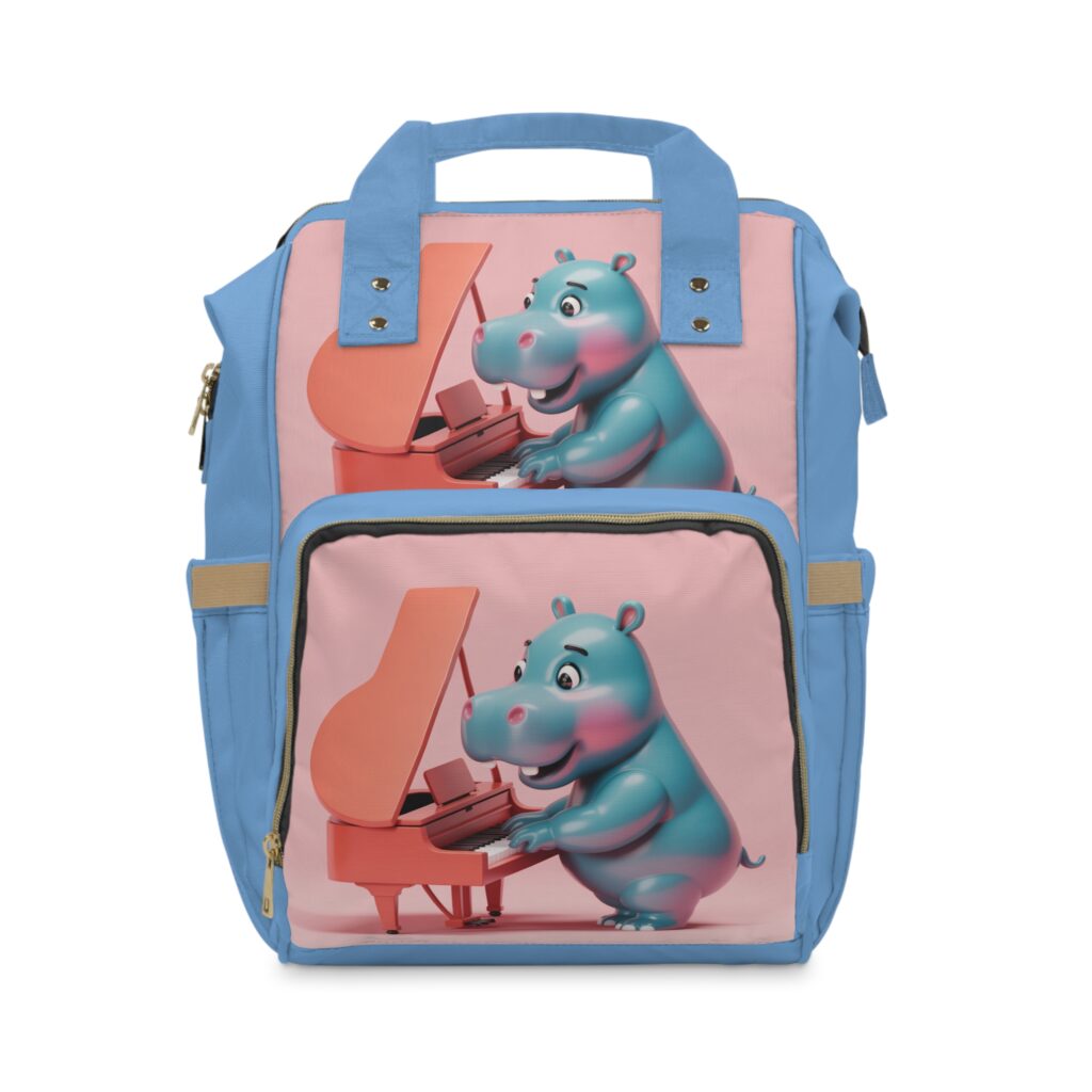Hippo Diaper Backpack, Baby Shower Gift, Toddler Gear, Animal Print Backpack, Mom Life Essentials