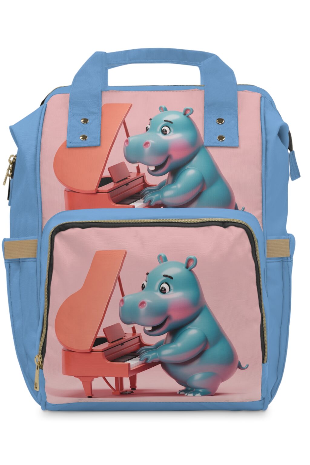 Hippo Diaper Backpack, Baby Shower Gift, Toddler Gear, Animal Print Backpack, Mom Life Essentials