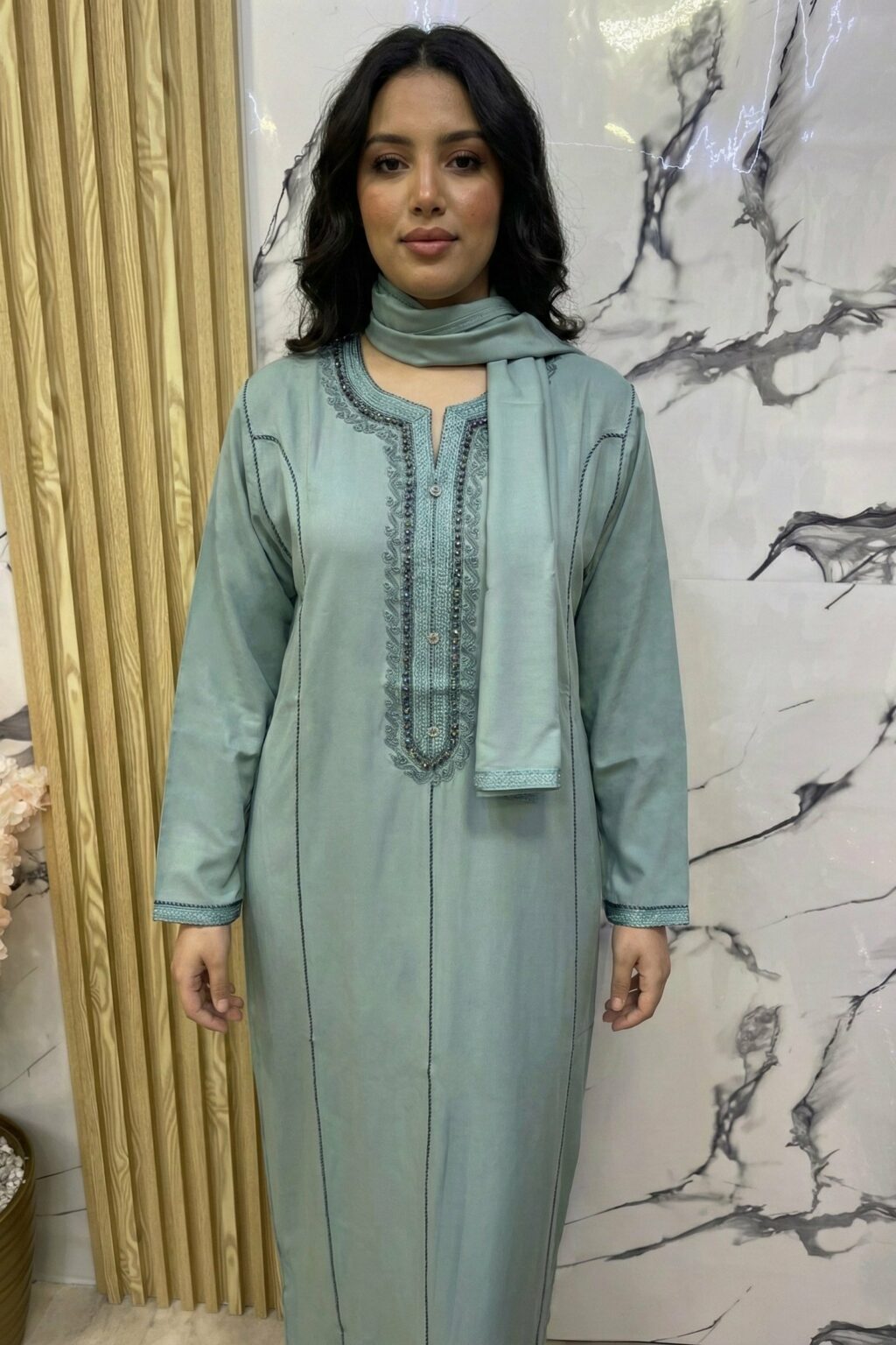 Caftan Coton avec foulard