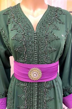 Caftan marocain "Rose-vert"
